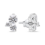 Sterling Silver Tri Stone Earrings
