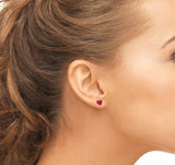 Sterling Silver Rose Heart Studs