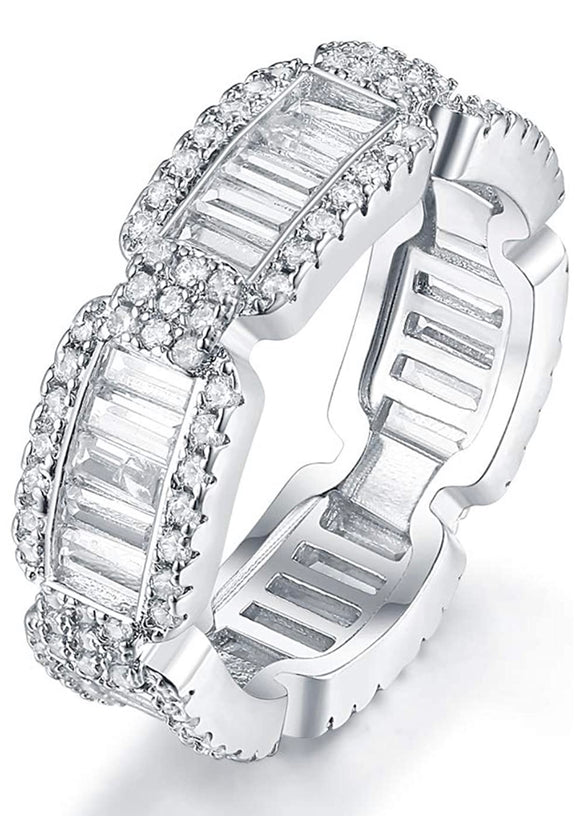 Sterling Silver Baguette Eternity Band