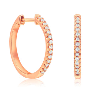 Rose-Gold Plated Crystal Hoops