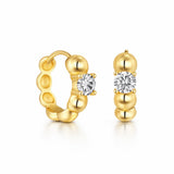 Beaded Huggie Hoop Earrings
