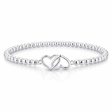 Beaded intertwined Heart Bracelet