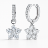Floral Crystal Drop Earrings