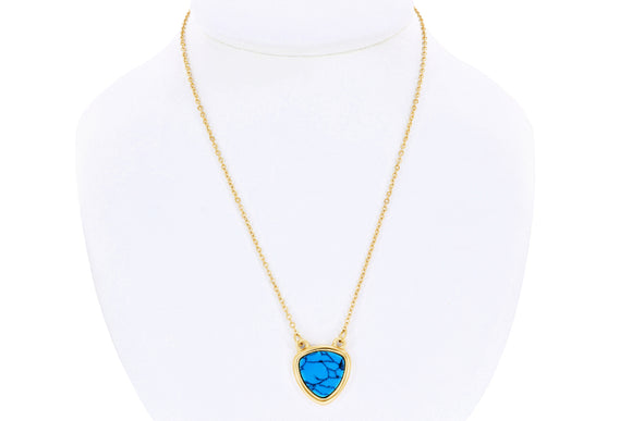 Donatello Gian 14K Gold Plated Genuine Turquoise Necklace