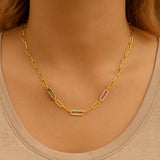 Donatello Gian Paperclip Crystal Necklace