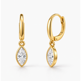 Gold-Tone Marquise-Cut Earrings