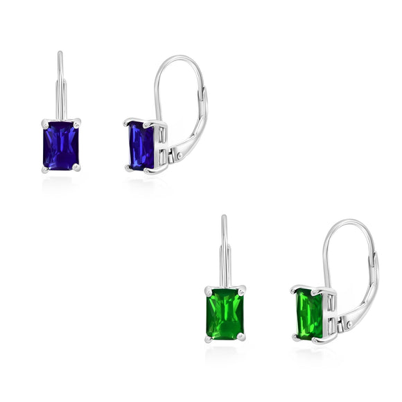 2PK Sterling Silver Created Earrings