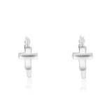 Sterling Silver Mini Cross Huggies