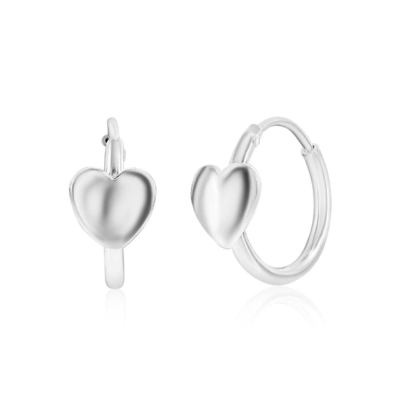 Sterling Silver Super Small Heart Huggies