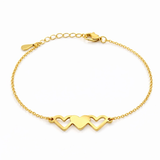 Triple Heart Chain Bracelet