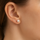 Solid 14K Yellow Gold Pearl Studs