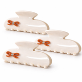 3Pk Sweet Bow Claw Clip in Ivory