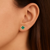 Green Clover Bracelet And Earrings Set