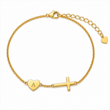 Personalized Monogram Cross Bracelet (A-Z)