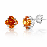 Sterling Silver Simulated Citrine Studs