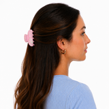 Pink Floral Rhinestone Hair Claw Clip