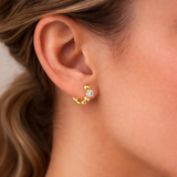 Beaded Huggie Hoop Earrings