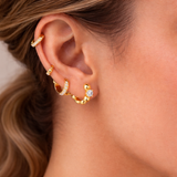 Beaded Huggie Hoop Earrings