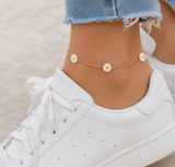 Gold-Flashed Daisy Anklet
