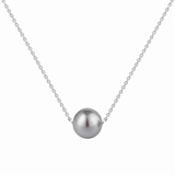 Sterling Silver Grey Simulated Pearl Necklace