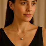 Sterling Silver Grey Simulated Pearl Necklace
