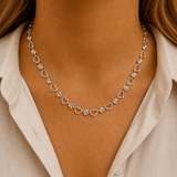 Diamond Cut And Hearts Choker Necklace