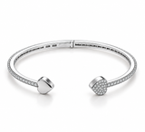 Double Heart Crystal Cuff Bracelet