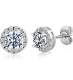 Halo Crystal Stud Earrings Unisex