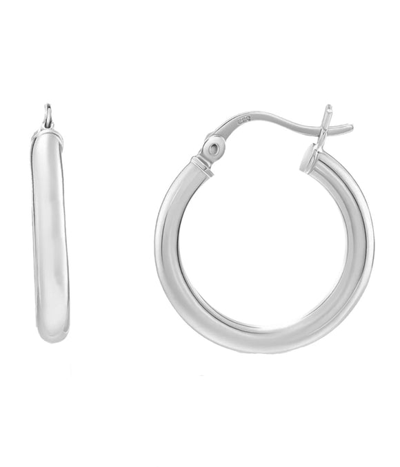 Donatello Gian Solid Sterling Silver Thick Hoops Earrings
