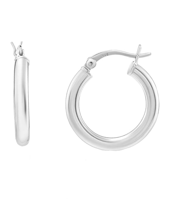 Donatello Gian Solid Sterling Silver Thick Hoops Earrings