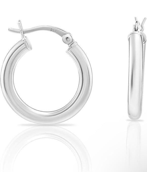 Donatello Gian Solid Sterling Silver Thick Hoops Earrings