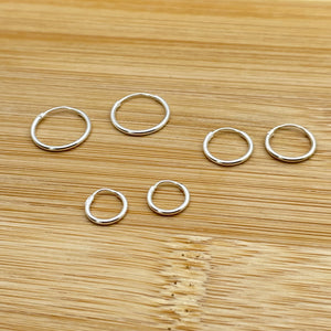 The "Endless" Set Of 3 Sterling Silver Endless Hoop Earrings