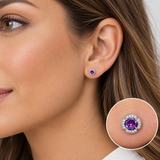 925 Sterling Silver Halo Studs