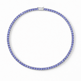 Round Cut Tanzanite Tennis Necklace