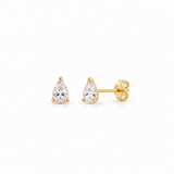 14K Gold Pear Cut Dainty Studs