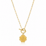 Personalized Floral Monogram Toggle Necklace (A-Z)