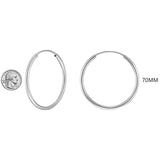 925 Sterling Silver Endless Hoop Earrings All Size Options 10-70MM