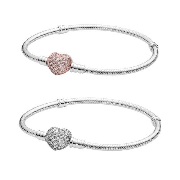 2 Pack Crystal Heart Bracelets