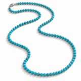 Long 30 Inch Created Turquoise Necklace