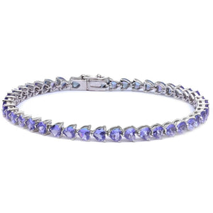 Heart Cut Tanzanite Tennis Bracelet