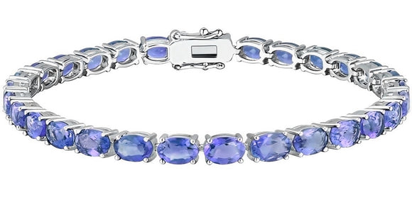 Oval Cut Genuine Tanzanite Tennis Bracelet