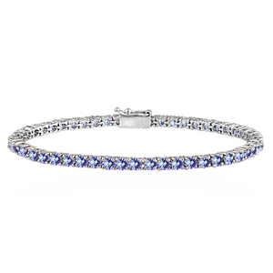 Round Cut Genuine Tanzanite Tennis Bracelet