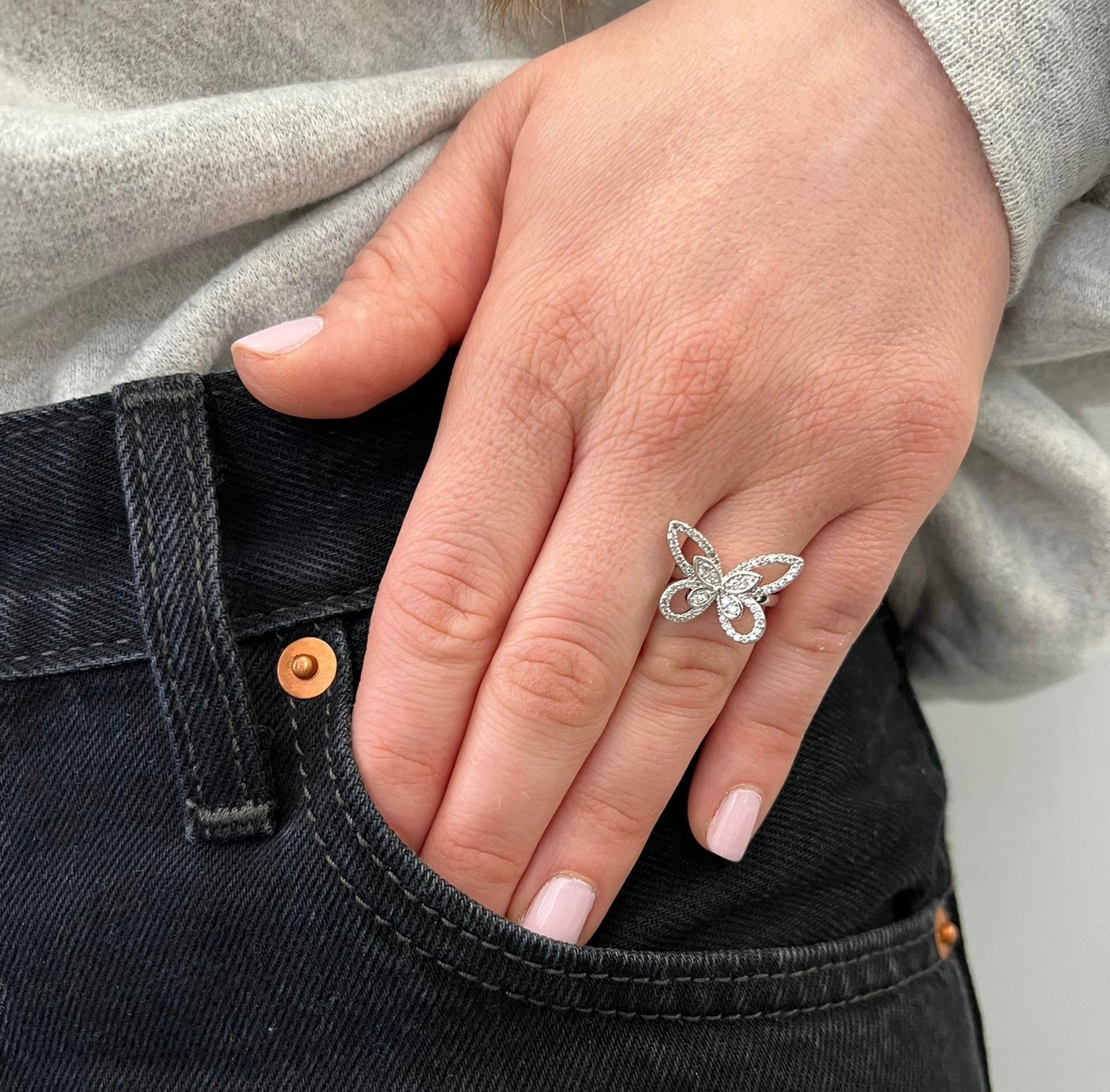 ◇TATIANA◇ (SILVER925) Glitter Draw Ball Ring CR1813 WDIYIEETN Fashion Jewelry Genuine Women's 925 Sterling