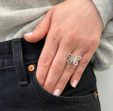 Crystal Butterfly Ring - 4 Sizes