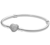 Micro Pave Crystal Heart Bracelet