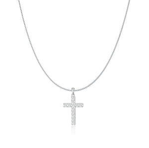 Sterling Silver Crystal Cross Necklace