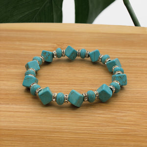 Donatello Gian Genuine Graduated Turquoise  Stretch Bracelet