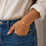Personalized Monogram Cross Bracelet (A-Z)