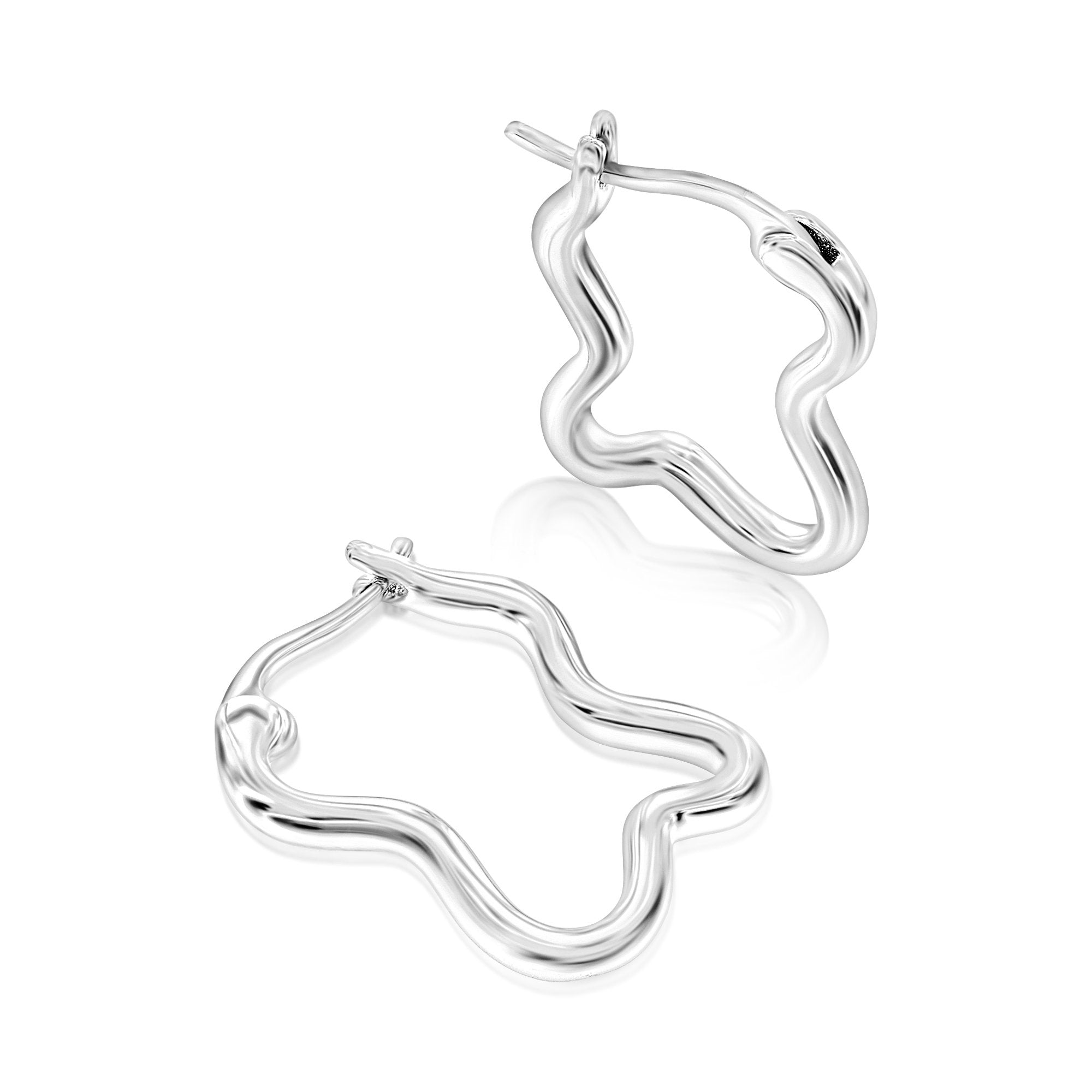 ピアス Pave Sculpted Wave Hoop Earrings #3124 The 