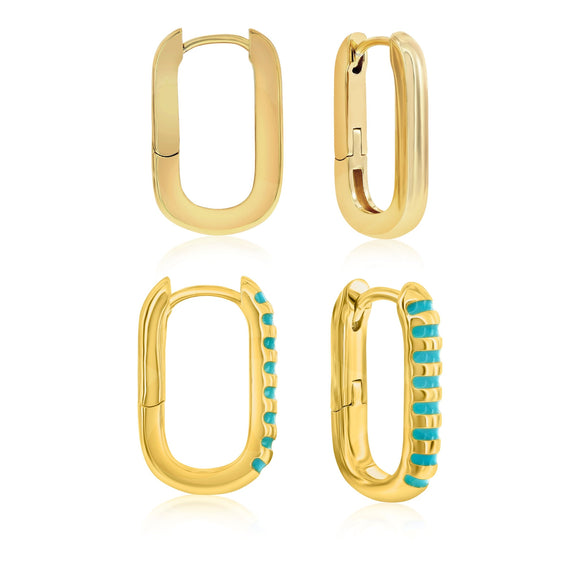 Bundle 2 Pack Gold Hoop Earrings